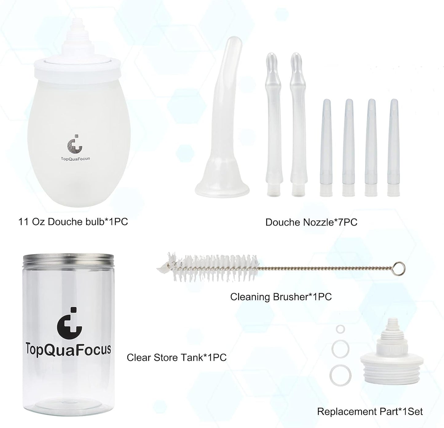 TopQuaFocus 14.5OZ Large Enema Bulb Kit Douche Bulb for Men Women Colon Cleaning Feminine Care Enemas -BPA and Phthalates Free Transparent