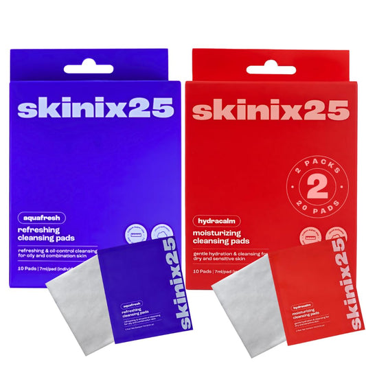 Hydracalm & Aquafresh Facial Cleansing Pads – 20 Individually Wrapped Face Wipes for Travel, Gym & On-the-Go Skincare | Hydrating + Oil-Control Cotton Pads for All Skin Types