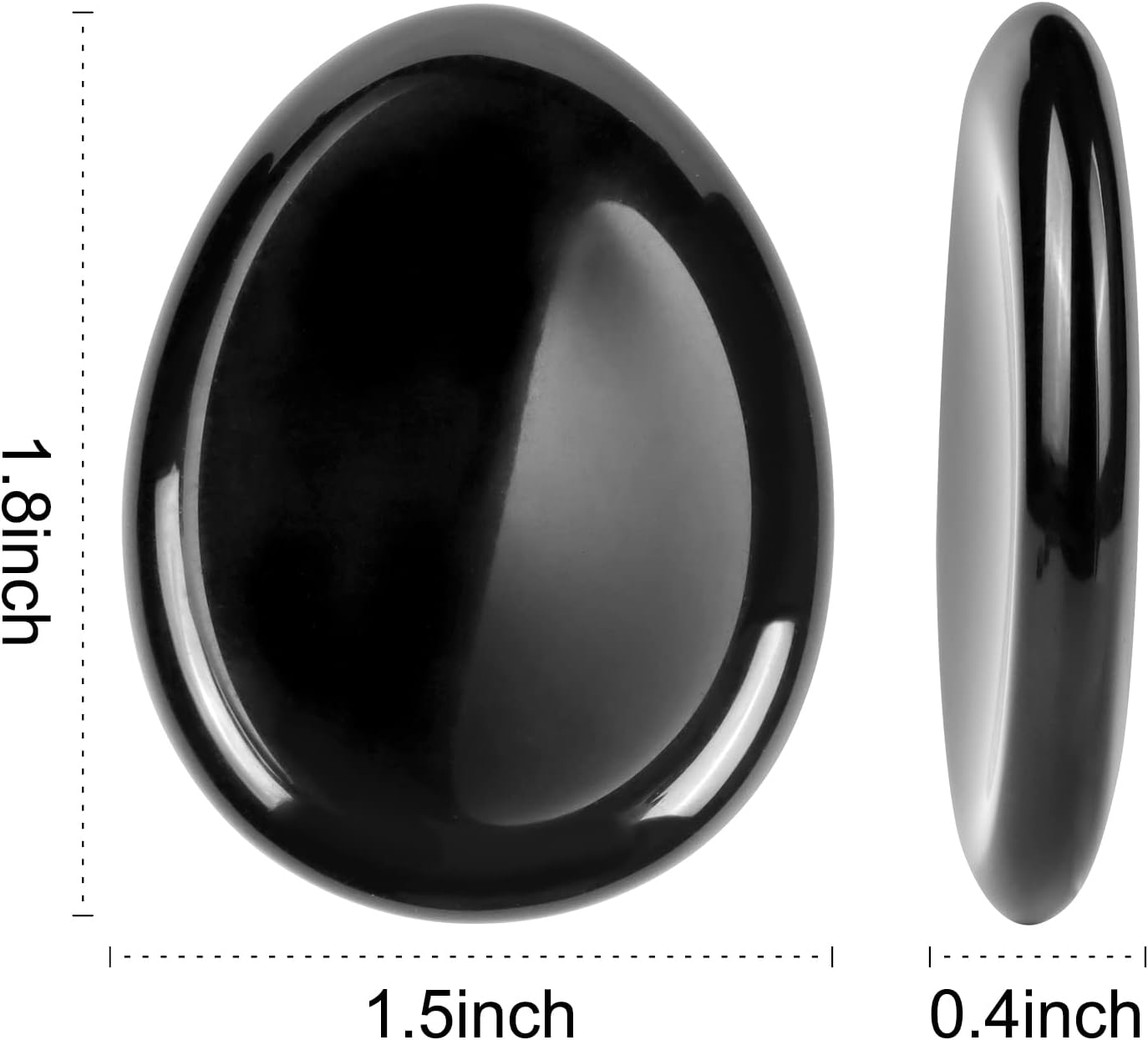 Artistone Black Obsidian Crystal Chakra Thumb Worry Stone Teardrop Reiki Healing Stone Pocket Palm Stones for Anxiety Stress Relief Meditation Therapy Geometry Home Decor