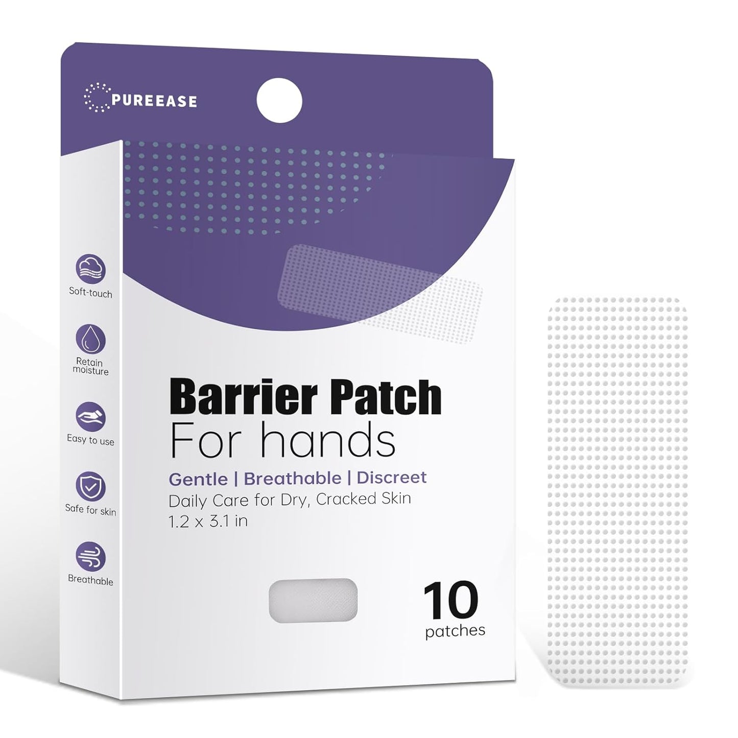 Moisturizing Crack Patches –For Linear, Single Small Crack,For Dry,Cracked Hands,Elbows, Chapped Knees Skin Relief, Hydrating Care – Flexible & Breathable, 10 Patches