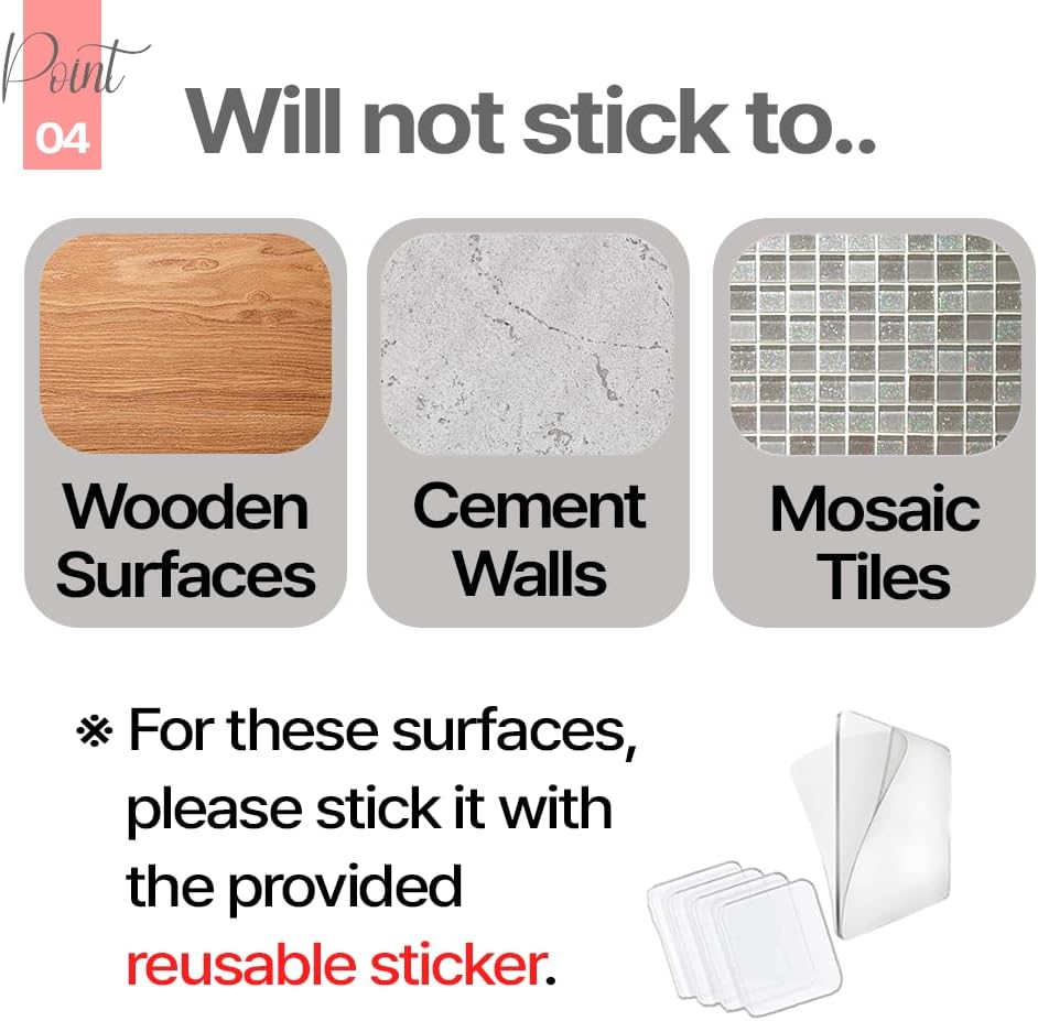 Silicone Wall Mounted Organizer - Made in Korea, BPA Free - Storage with Hook - Bathroom and Living Room, Remote Control & Shower Caddy (Eagle Wing(Navy), Poket Holder(Navy))