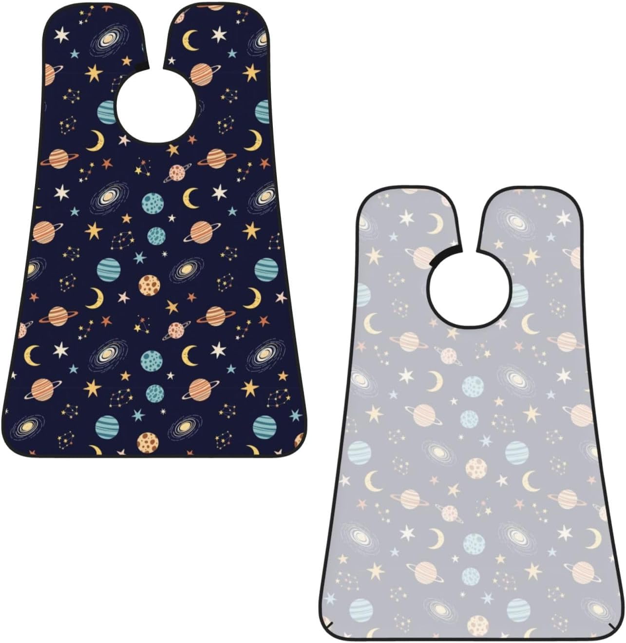 Non-Stick Beard Bib for Shaving, Space Galaxy Zodiac Star Planet Constellation Shave Bib, Waterproof Hair Catcher with Suction Cups, Grooming Apron Men Husband