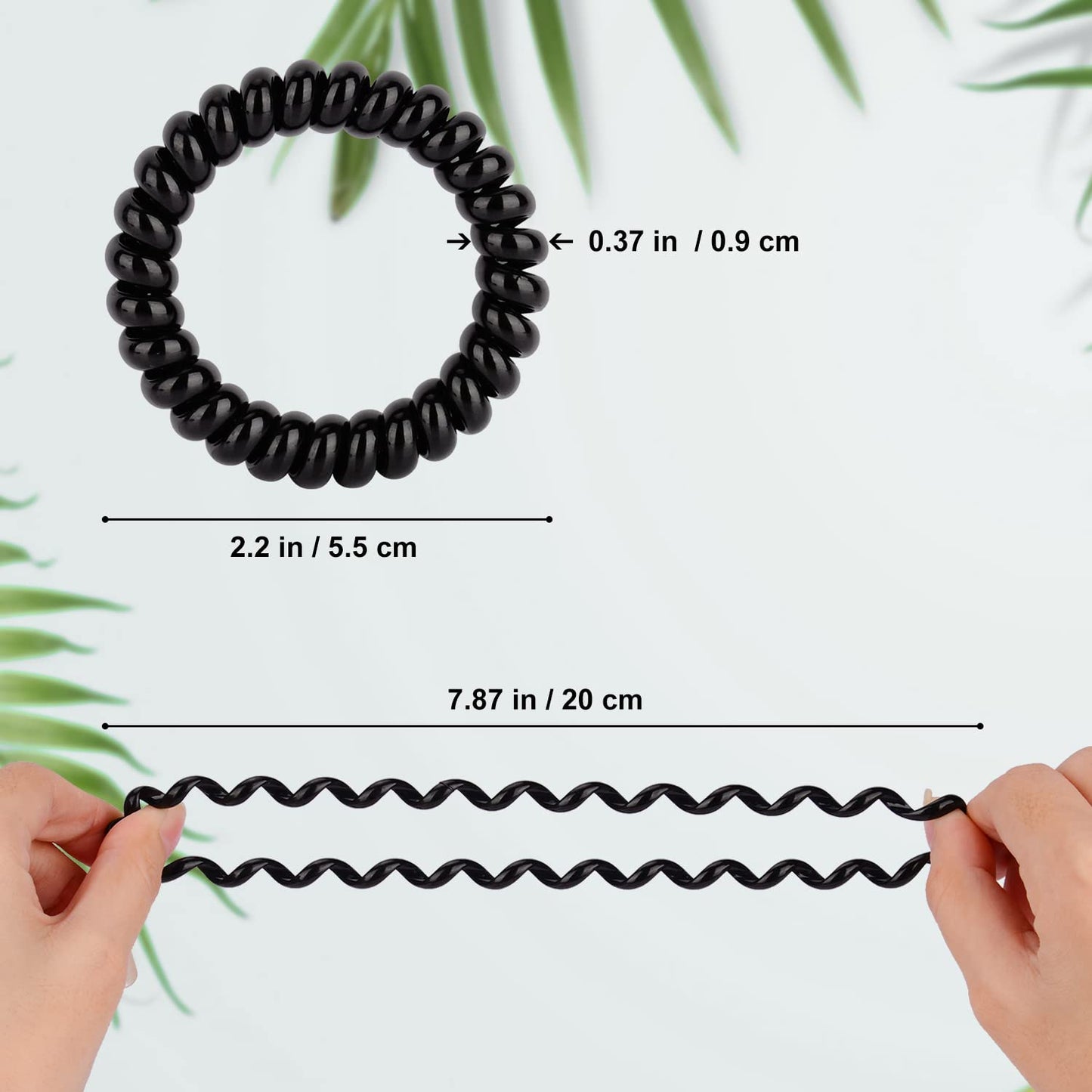 JessLab Spiral Hair Ties for Women, 10-Pack Traceless No-Damage Ponytail Holders, Coils Hair Bands for Girls, Assorted Colors