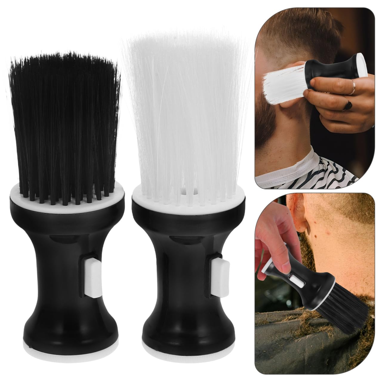 4 Pcs Barber Powder Brush Set Lightweight Neck Duster Hair Powder Duster for Barbers with Comfortable Grip Washable Hair Brushes for Salon and Home Use