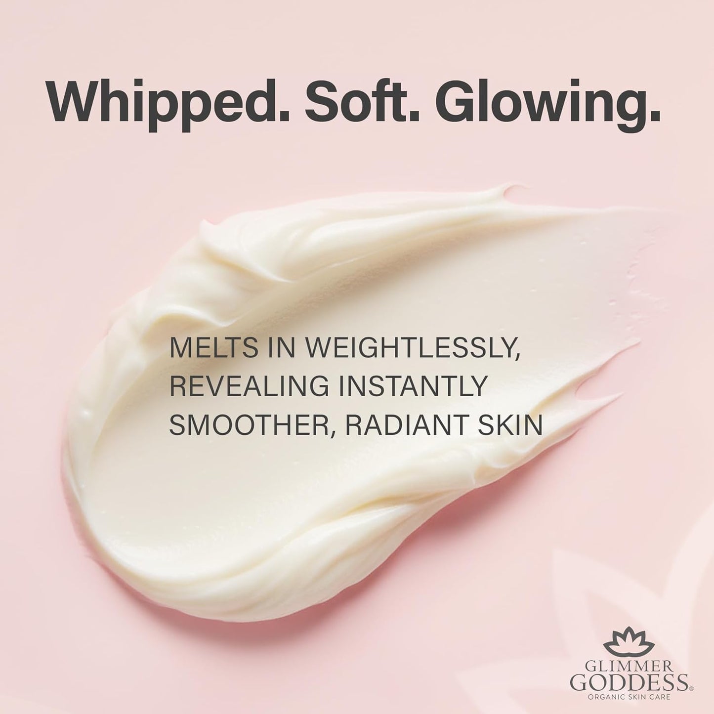 Glimmer Goddess Organic Whipped Body Butter for Women - Moisturizer Cream with Shea & Cocoa Butter, Almonds & Coconut Oil - Lavender & Lemon, 8oz