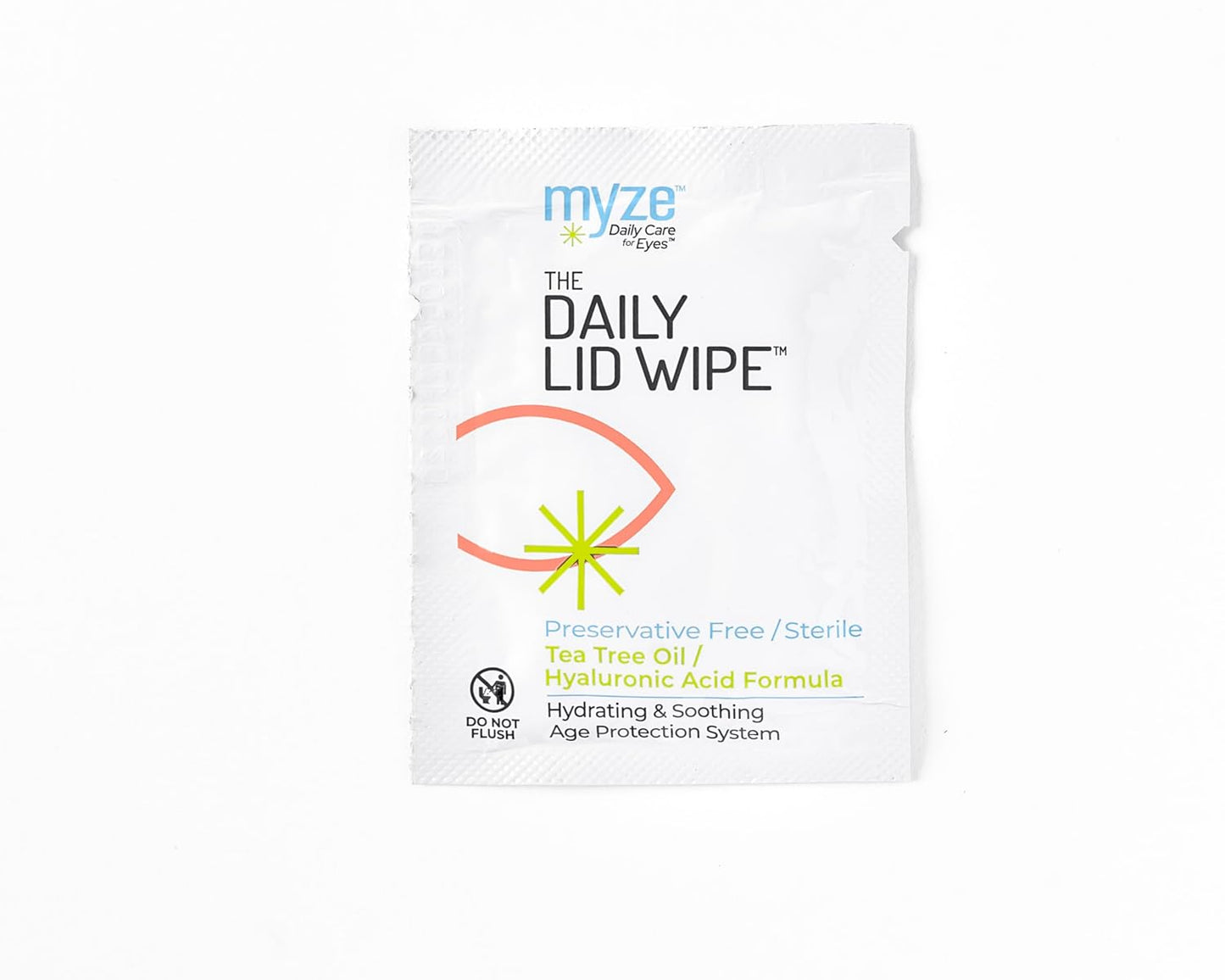 The Daily Lid Wipe™ from myze | Preservative Free Tea Tree Oil & Hyaluronic Acid Eyelid Wipes for Daily Relief | 30ct Sterile Lid Cleaning Wipes