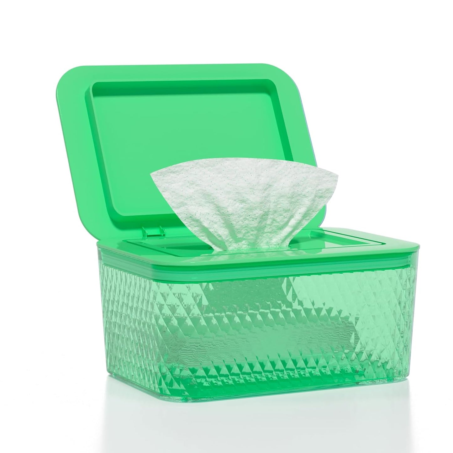 Wipes Dispenser, One-Handed Operation Wipe Holder for Baby & Adult, Seal-Designed Wipes Container for Bathroom Keep Diaper Wipes Fresh (Mint Green)