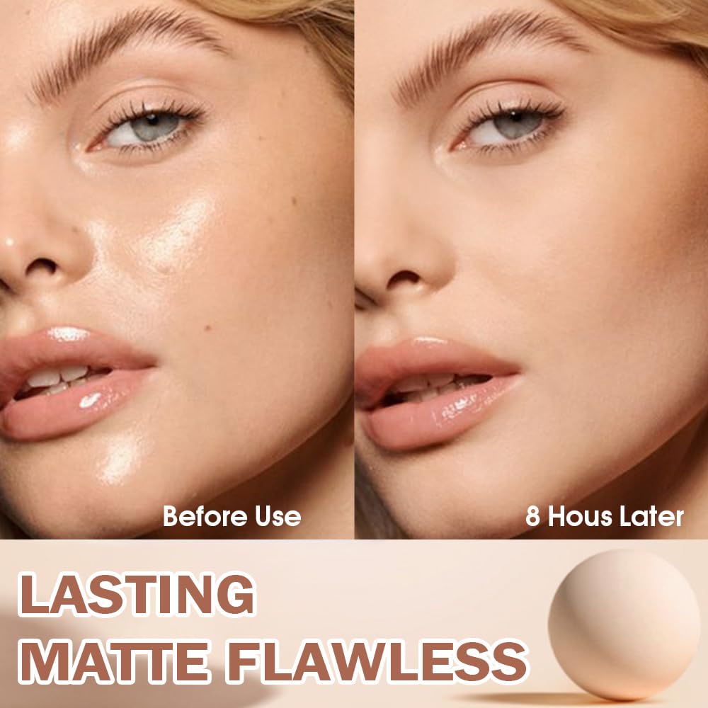 Oil Control Matte Perfection Face Powder Compact For Women, Matte Smooth Flawless Setting Powder Makeup, Polvo Compacto De Maquillaje, Waterproof Long Lasting, 0.35Oz, (140 Golden Beige, 1)
