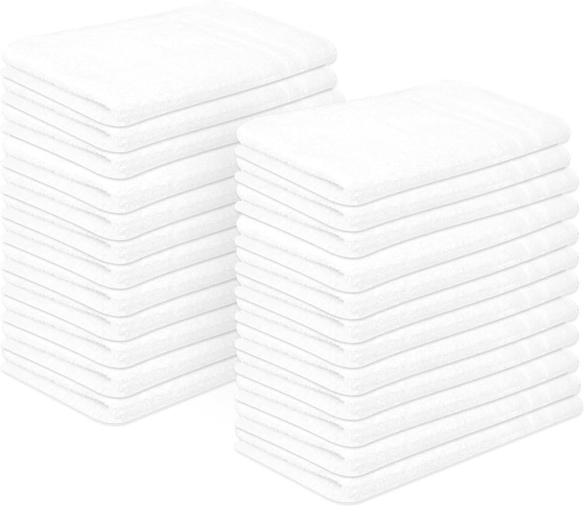 Premium 100% Cotton Hand Towels – Pack of 24, 16x27 Inch – Quick-Dry, Highly Absorbent Salon Towels for Hair Care, Gym, Spa & Bathroom – White