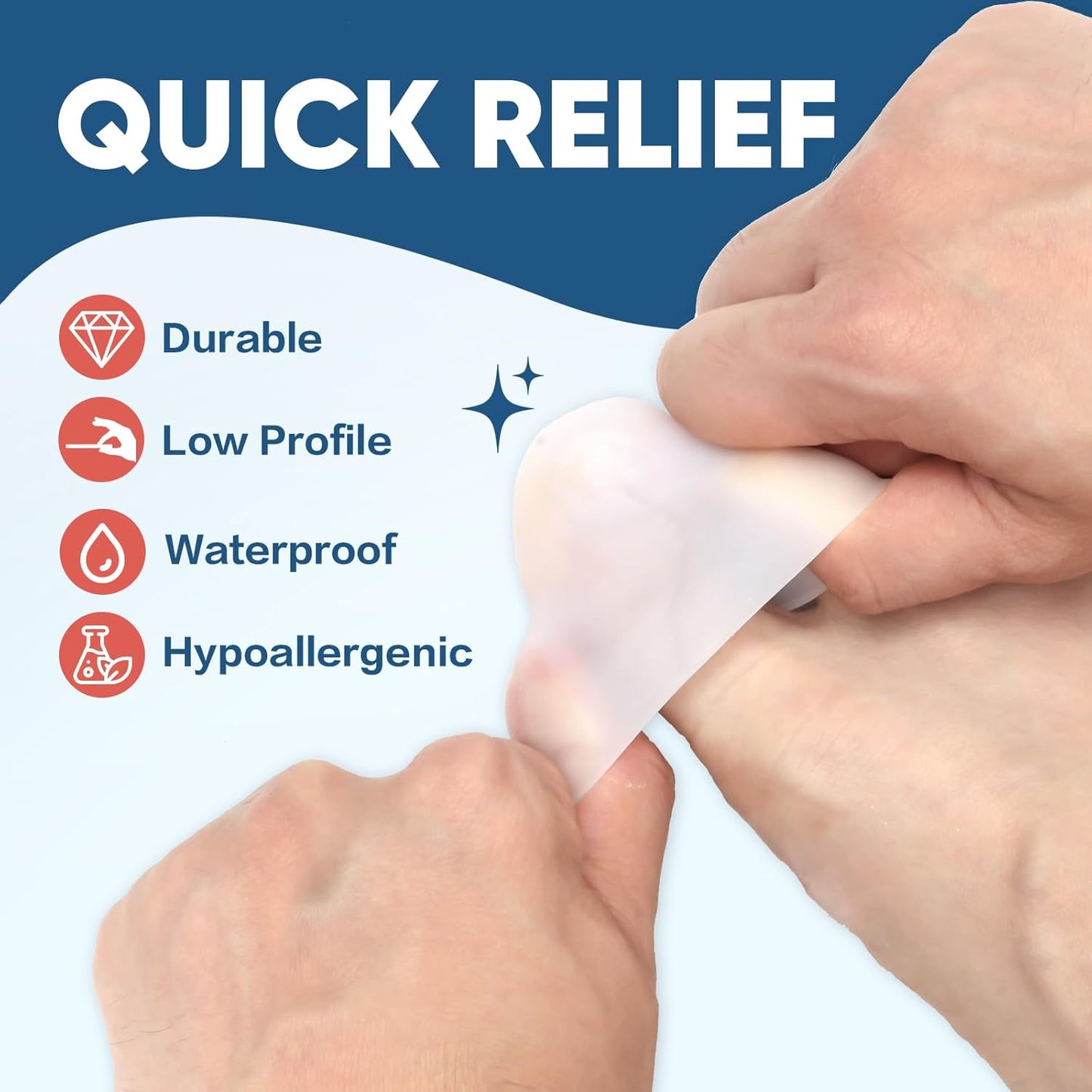 20 Count Bunion Pads & Toe Protector Set, 10P Toe + 10P Bunion Protectors, Soft Gel Toe Cap for Foot Pain Relief, Friction & Pressure Protection