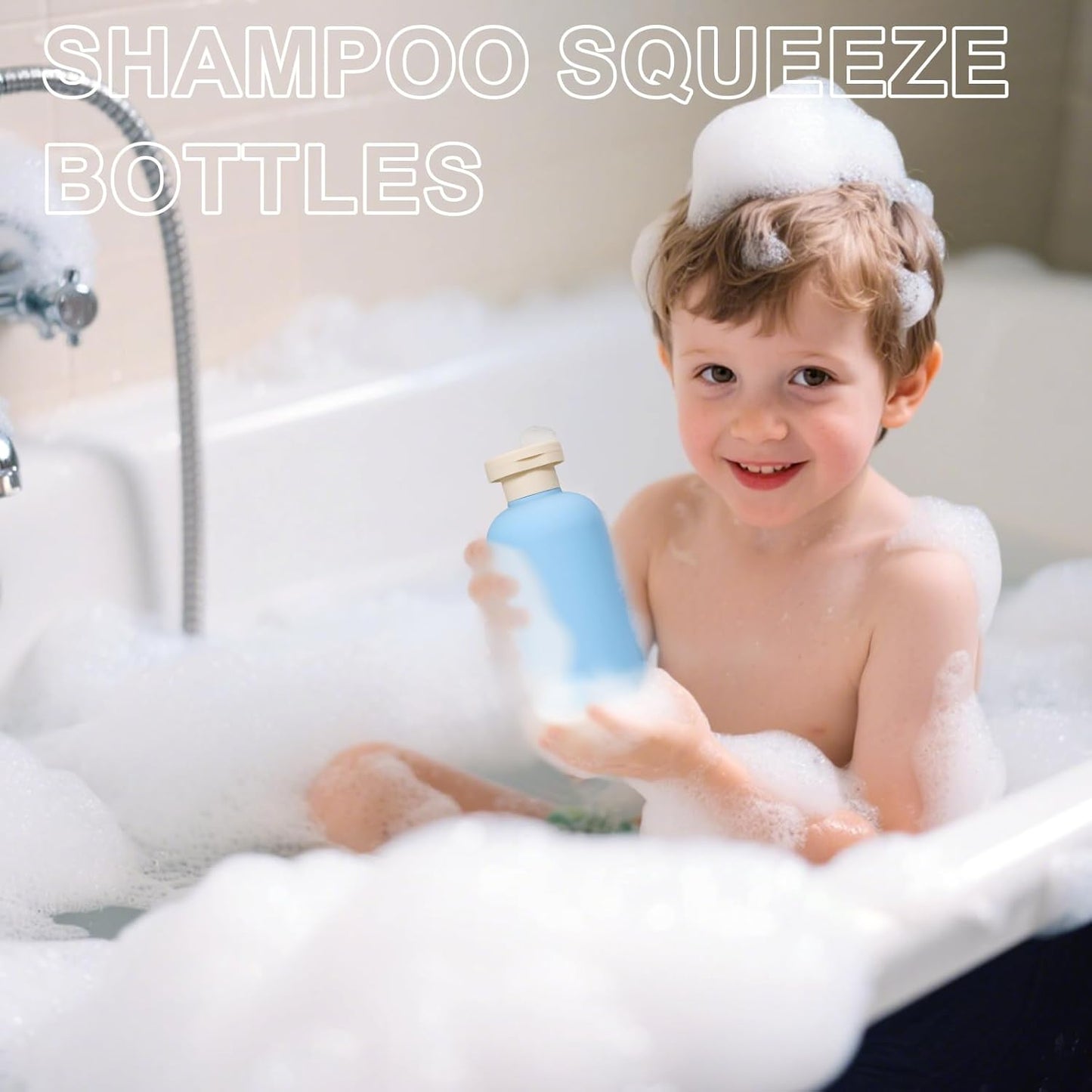 ASEVAT 6.7oz Airtight Plastic Travel Shampoo Bottles, Travel Shampoo and Conditioner Bottles Refillable, Empty Travel Size Shampoo Bottle, Hand Soap Dispenser for Vacation, Gym, Lotion（BlueNavy