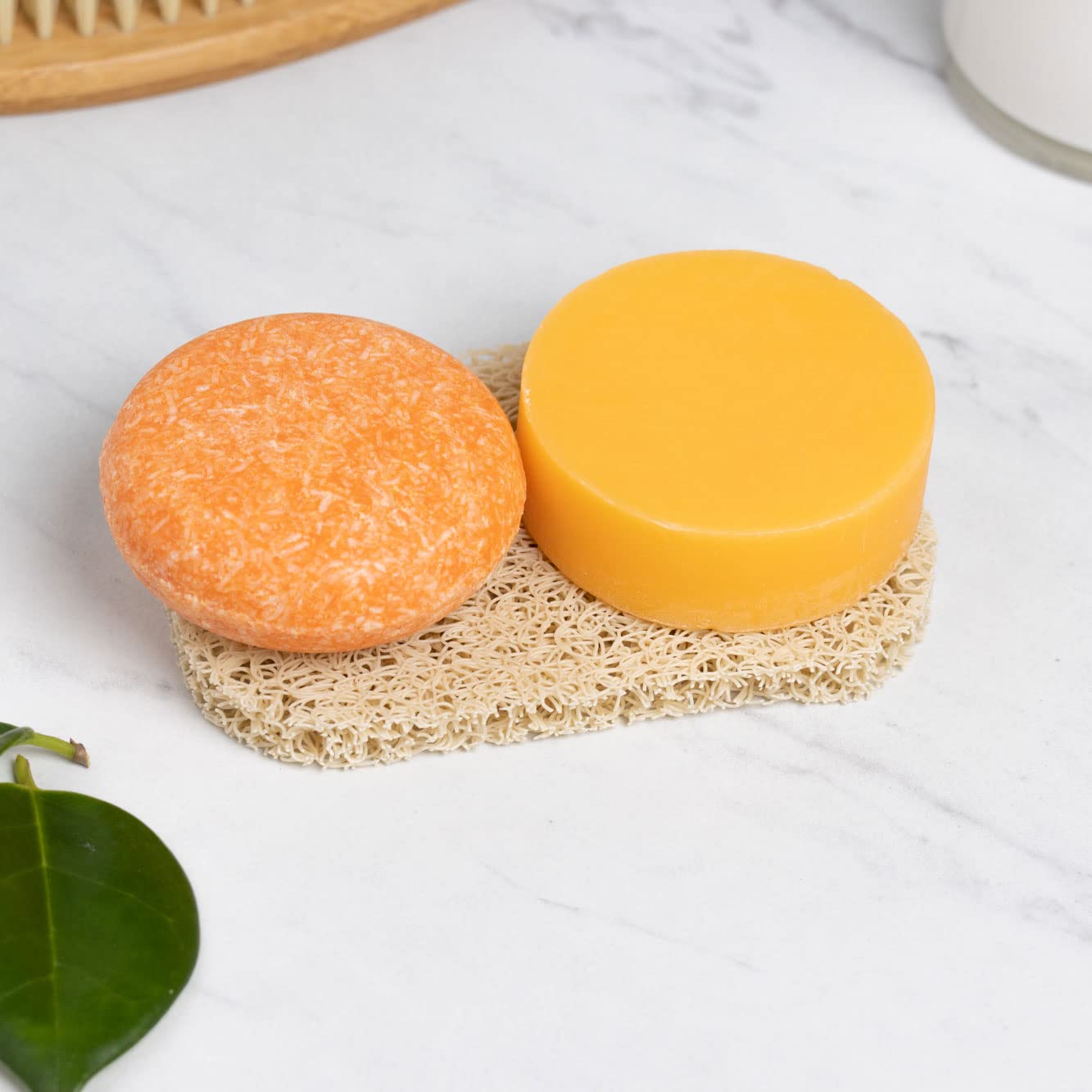Naturel Maintain Shampoo and Conditioner Bar Set with Grapefruit Oil and Castor Oil for Hair Growth and Shine, Vegan and Cruelty Free, Zero Waste, Made in USA