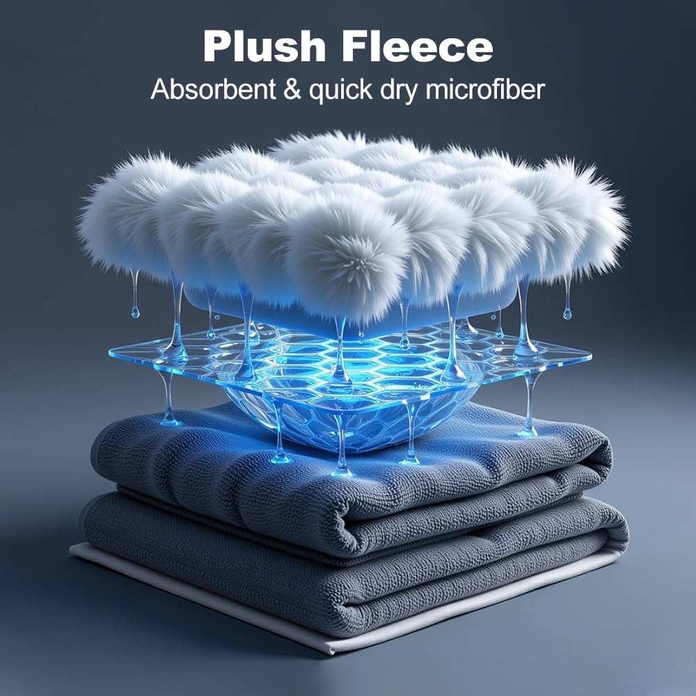 Men's Bathrobes with Hood, Soft Long Towel Robe for Men - Super Absorbent Quick Dry yet Warm