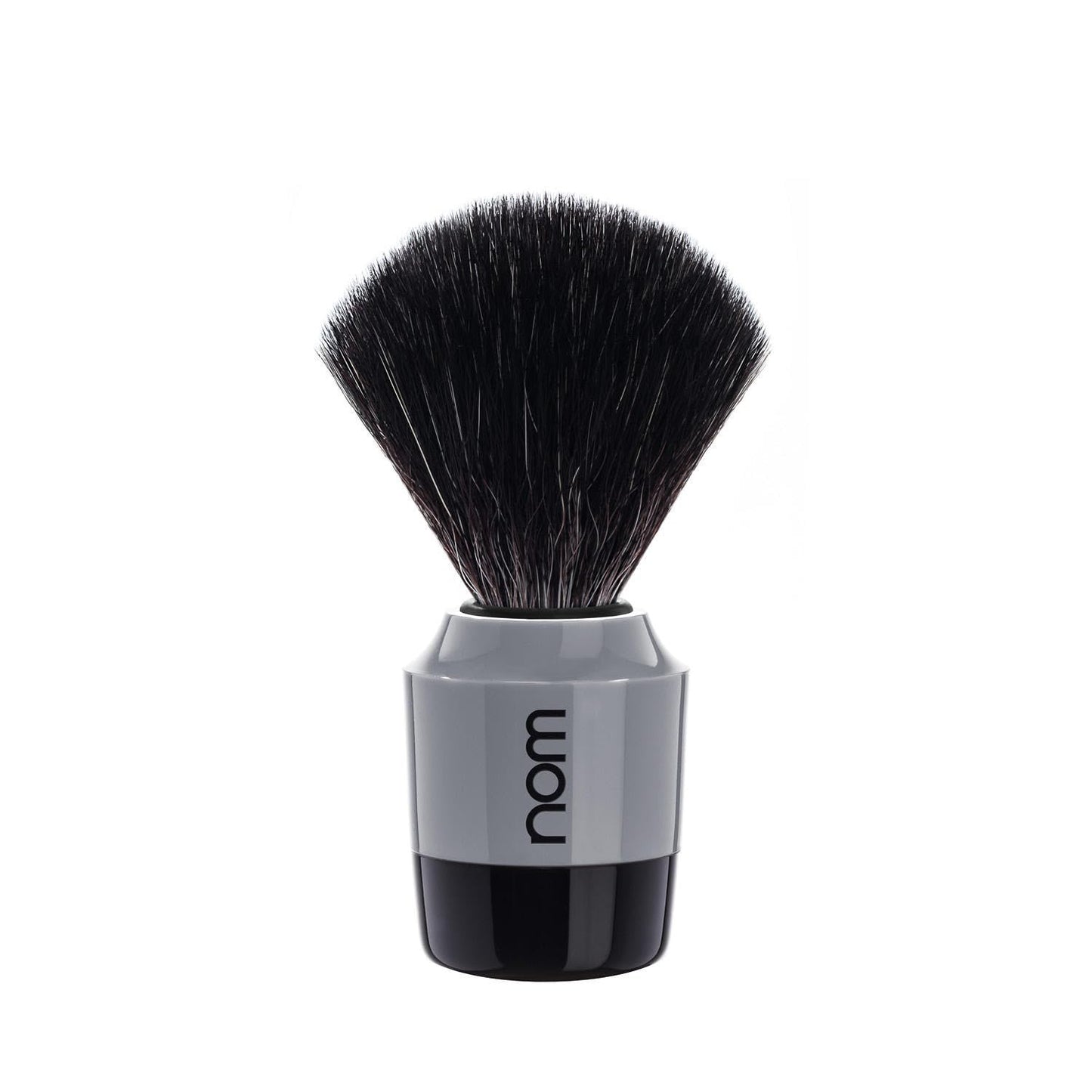 NOM Marten shaving brush | Vegan Shave Brush for Shaving soaps and creams | sustainable eco-friendly and reusable | exfoliating shaving brush | Grey handle