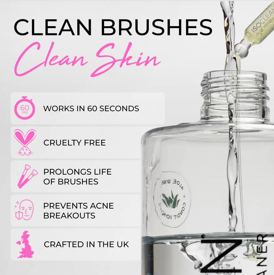 ISOCLEAN Professional Brush Cleaner 9 fl oz - Spray Top Makeup Brush Cleaner for Cosmetic Tools, Cleans Bristles, Scented No-Rinse Formula Dries in 60 Seconds, Vegan, Not Tested on Animals