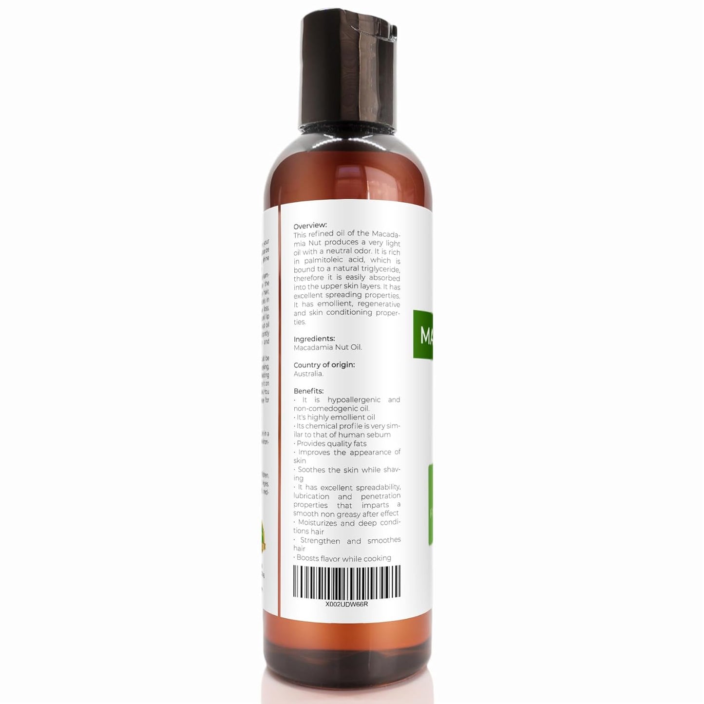 velona Macadamia Nut Oil 4 Fl Oz | 100% Pure and Natural Carrier Oil | Refined, Cold pressed | Cooking, Skin, Hair, Body & Face Moisturizing | Use Today - Enjoy Results