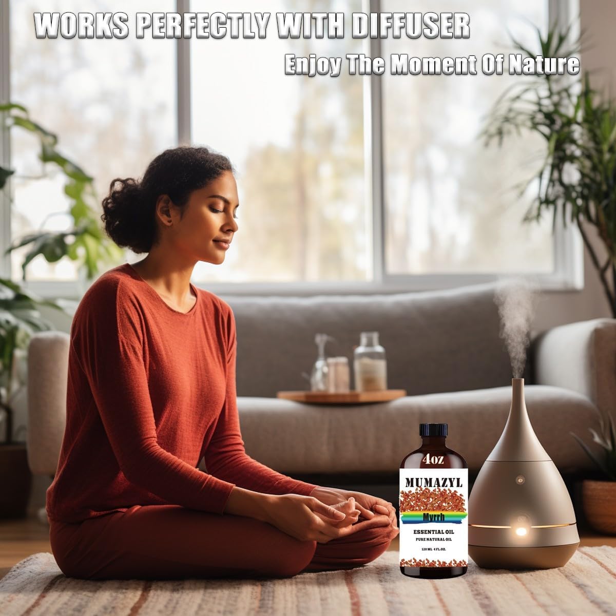 Myrrh Essential Oil, Myrrh Oil 4 Fl Oz 120ML for Diffuser Humidifier Yoga Cleaning DIY Candle Soap Making Essential Oils