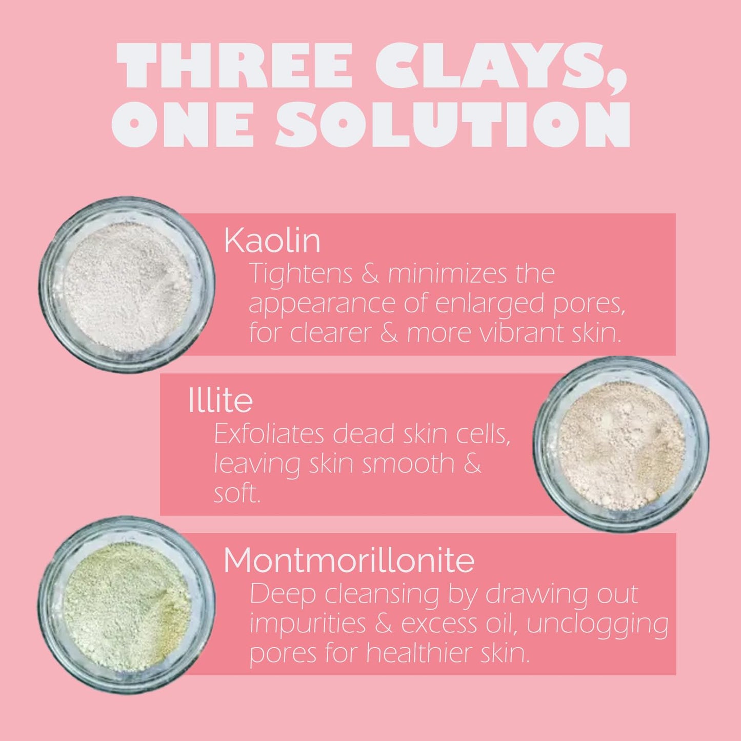 Detox Green Clay Mask for Face - 3-Clay Blend with Kaolin Volcanic Clay - Deep Pore Cleansing, Removes Excess Oil, Tightens Pores - Oil-Free, Paraben-Free