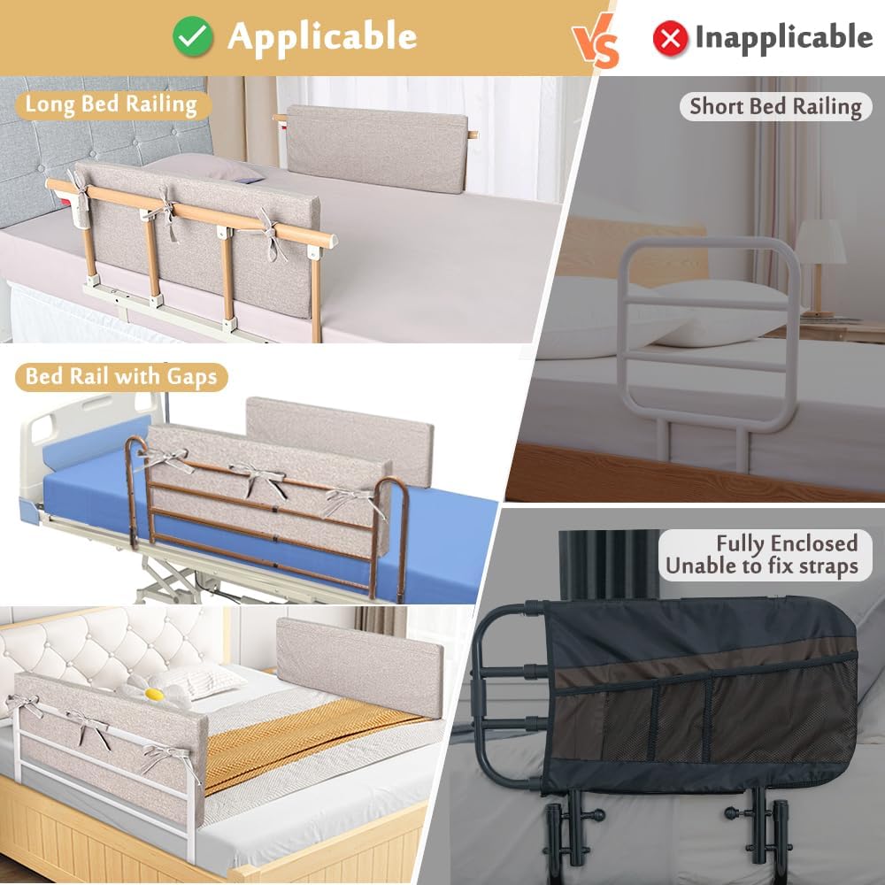 Bed Rail Cushion Hospital Bed Side Rail Pads Medical Foam Padding Bed Fall Protector Rail Covers for Elderly Adults Safety Bed Railing Padded Cover (2 Count)