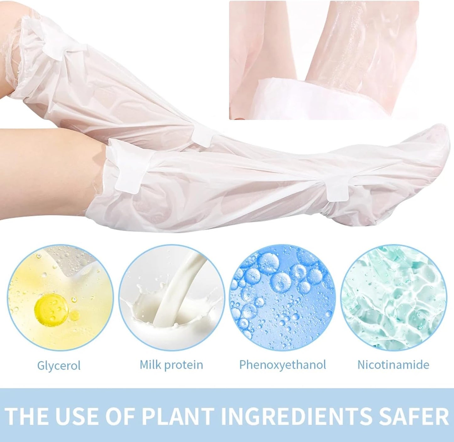 3 Pairs Hydrating Long Leg Feet Mask,Long Leg Feet Masque,Feet Peeling Mask,Moisturizing Nourishing Exfoliating Foot Mask for Women