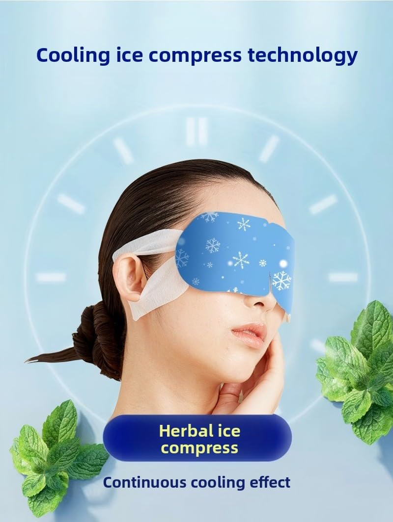 Cooling Eye Mask for Puffy Eyes & Migraine Relief, Soothing Gel Bead Technology Reusable Cold Compress for Sleep, Travel, Spa,10 Pack
