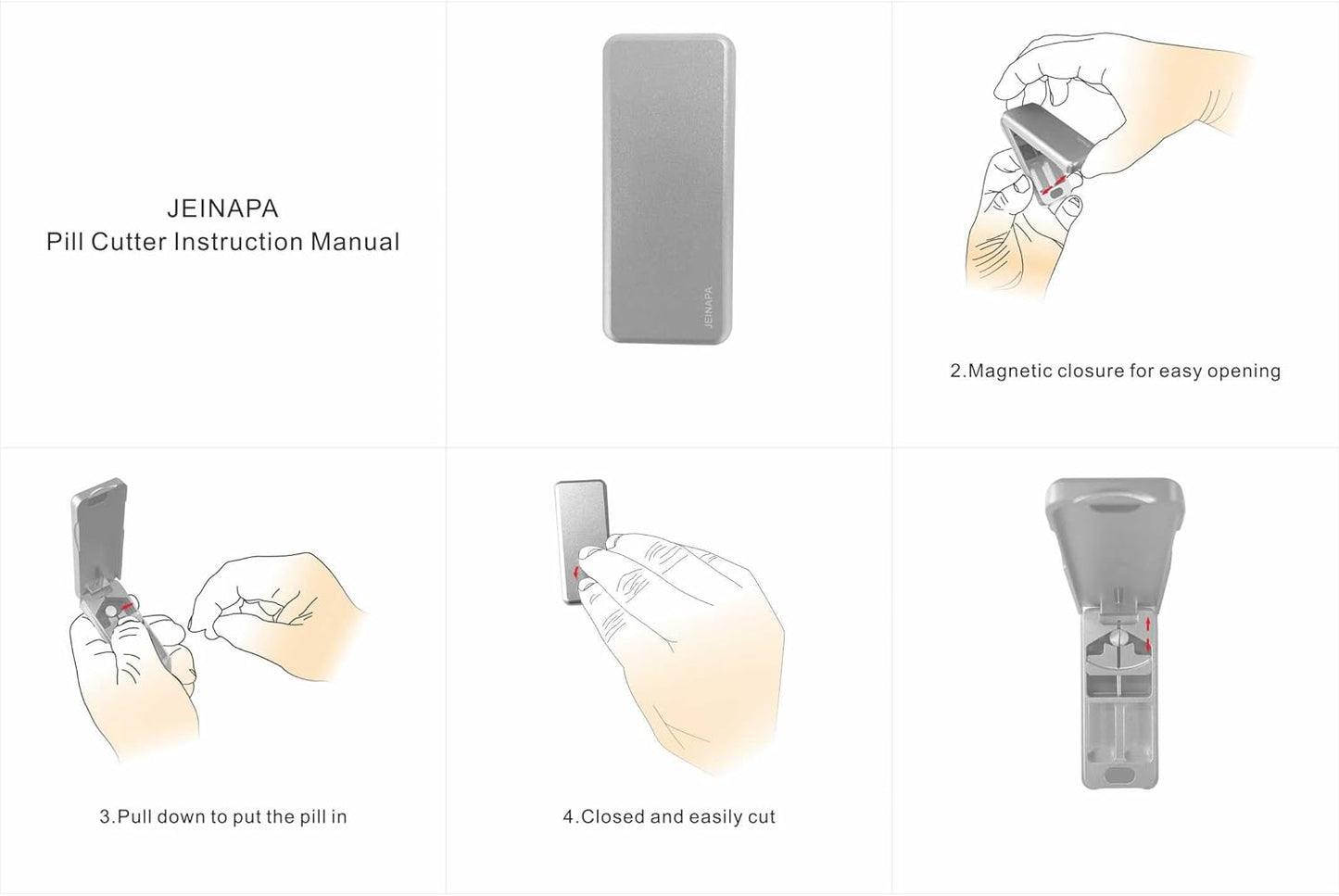 Pill Cutter with Auto Centering Device, Aluminum Pill Splitter with 316L Stainless Blade, Genuine Leather Case, Professional Pill Splitter for Cutting Small Pills or Large Pills (Black)