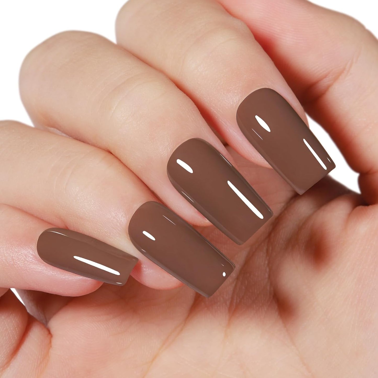 AILLSA Brown Gel Nail Polish Dark Chocolate Brown Gels Polish Fall Winter Color Nail Polish Natural Neutral High Gloss Soak Off U V Gel Nail Salon DIY Holiday Gifts 0.5 Fl Oz/GF07