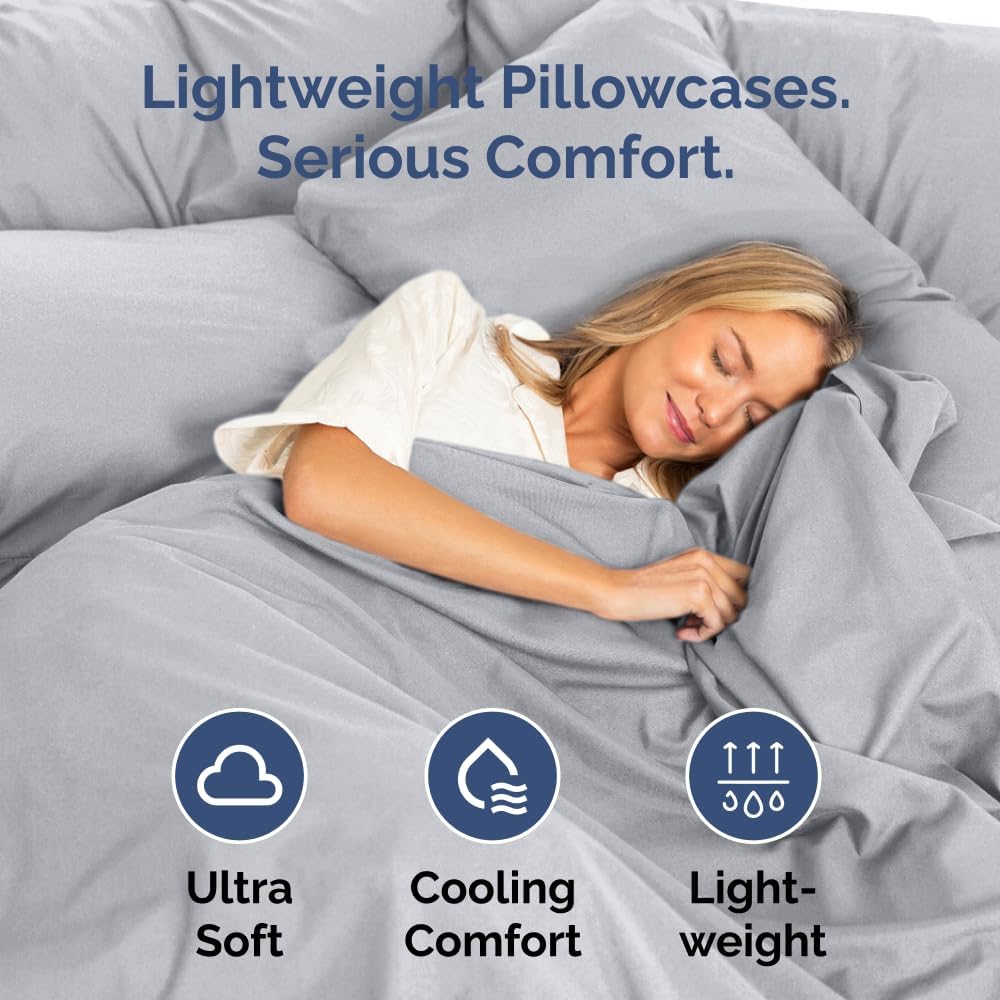 King Pillow Cases Set of 8 - Ultra Soft Hotel Quality Pillowcase Covers - Comfy. Cozy & Wrinkle Free - Shrink, Stain and Fade Resistant - Machine Washable Pillow Protectors - 8 Piece Set - Steel Blue