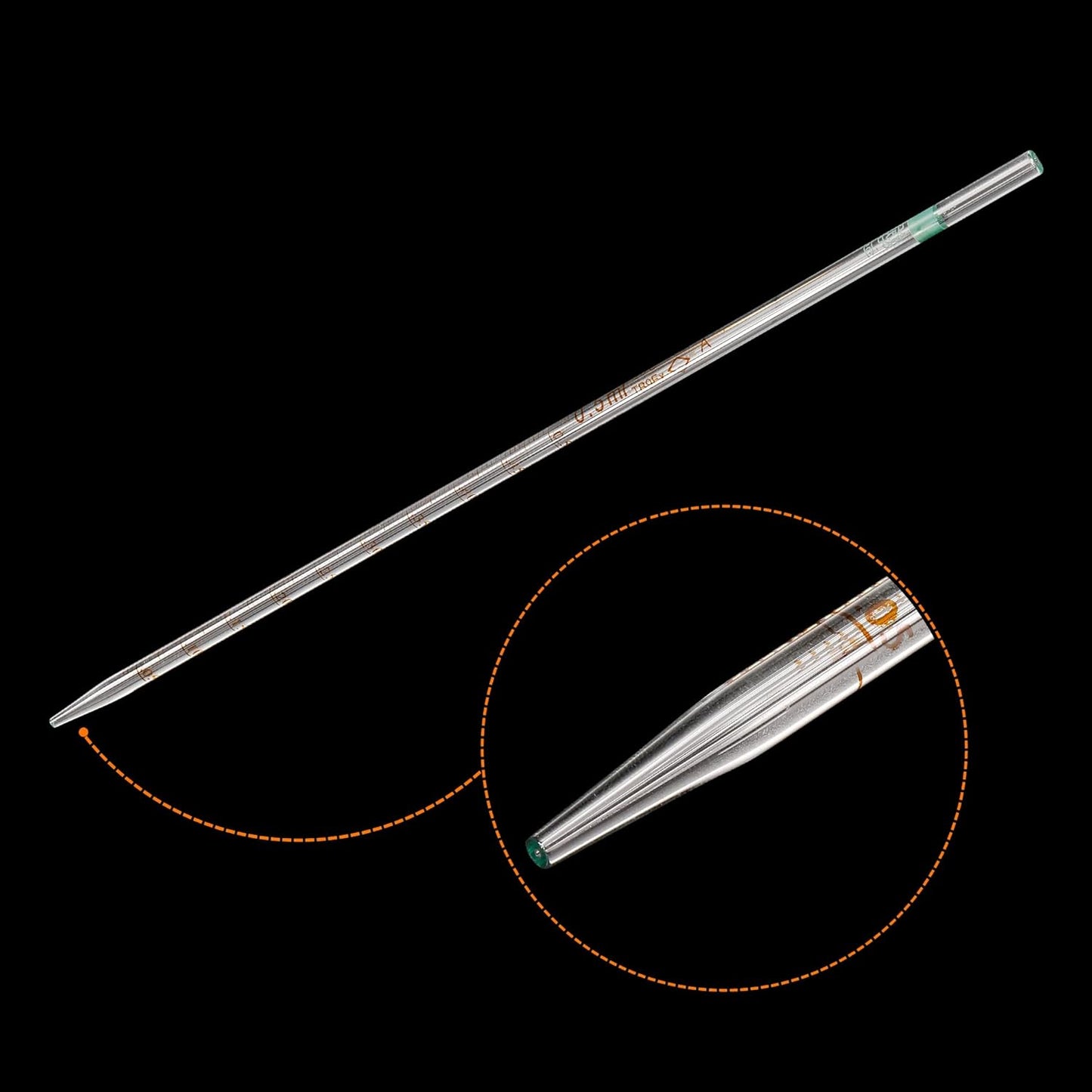 PATIKIL Graduated Dropper Pipettes, 1 Pcs 0.5ml Reusable Borosilicate Glass Pipette for Transfer Liquid for Laboratory, Chemistry, Clear