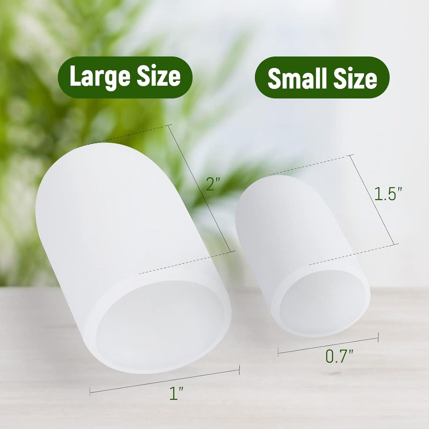 Bukihome Big Toe Protectors 10 ct, Silicone Toe Caps to Cushion Toe Blister, Corn, Callus, Great for Running, Walking, Stop Toe Pain (Large, White)