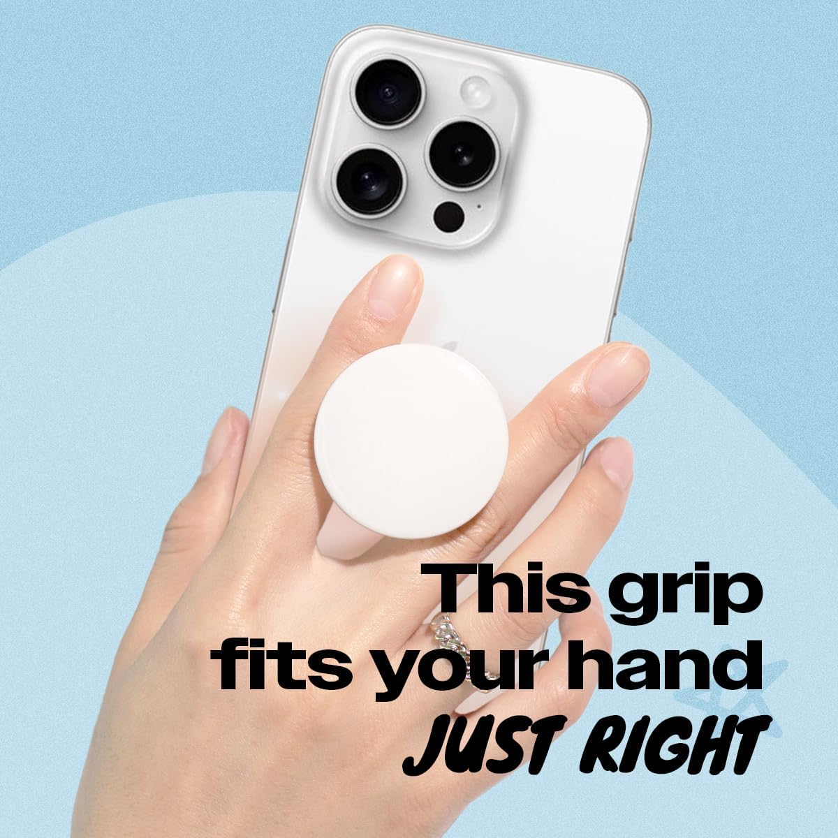 OnTheGrip Cute Solid Macaron Color Round Shape Collapsible Mobile Phone Grip Stand Holder for Smartphone Tablet Cell Phone Accessory (White)