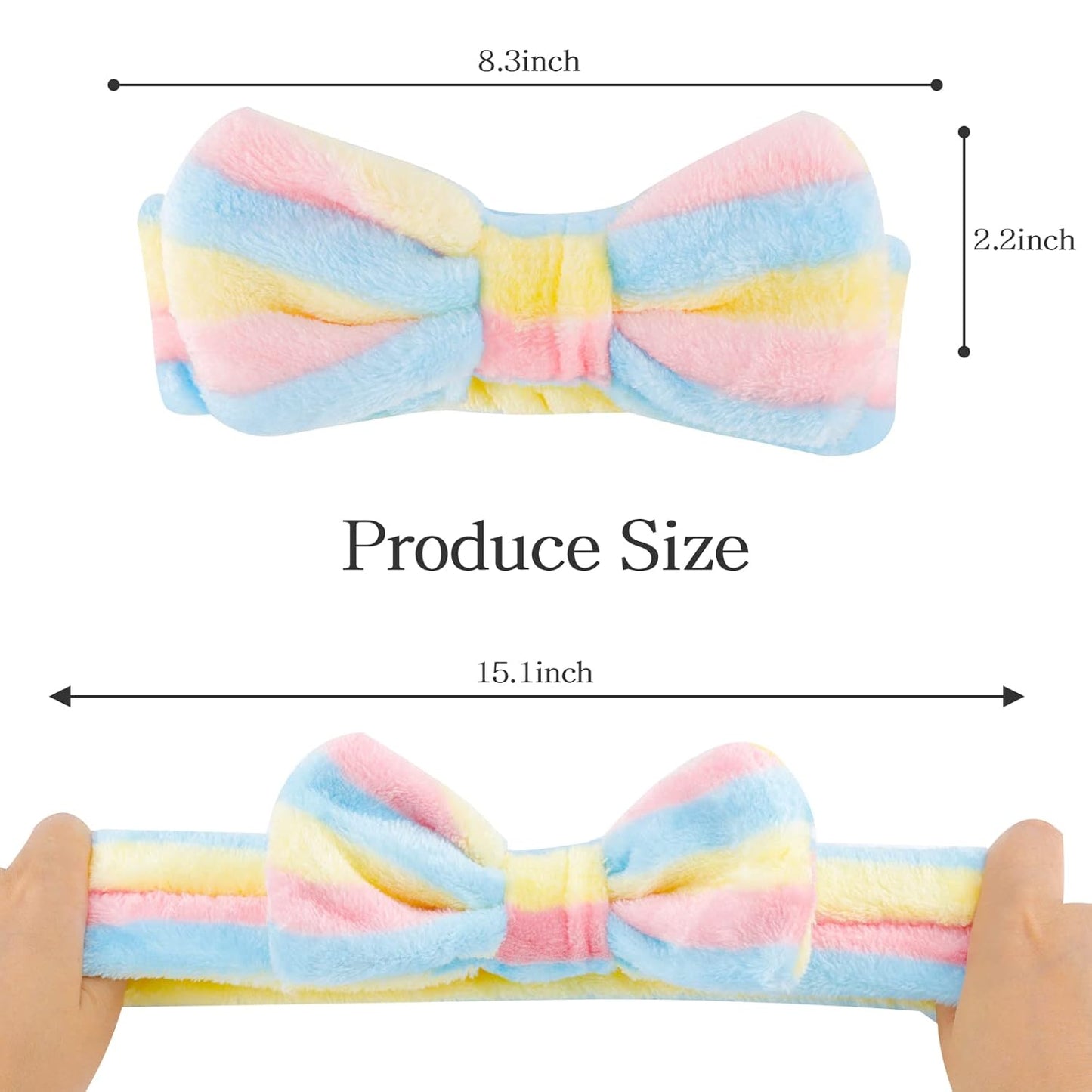 Casoty Spa Headbands - 6 Pcs Soft Coral Fleece Makeup Headbands for Face Washing, Shower, Yoga, and More