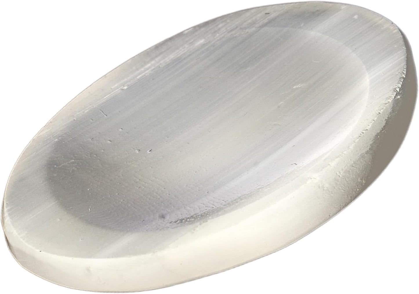 Selenite Worry Stones – Crystal Thumb Worry Stone for Anguish, Stress – Relaxing and Soothing Balance Stones for Meditation, Stress Relief – Healing Stones and Crystals for Men and Women