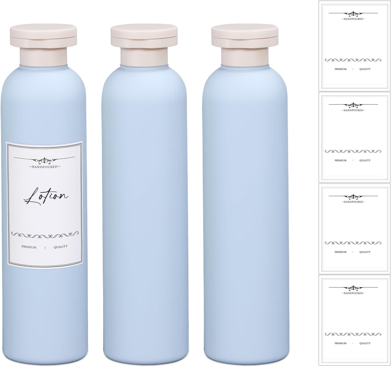 8.8oz Travel Essentials Shampoo Bottles for Toiletries,Empty Plastic Squeeze Bottles with Flip Cap for Toiletries Travel Size Shampoo and Conditioner (3 pack, bule)