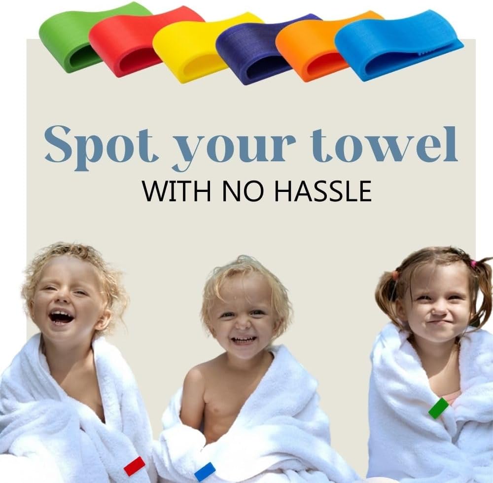 Towel Keep - 6 Piece Towel Tags With Colored Clips