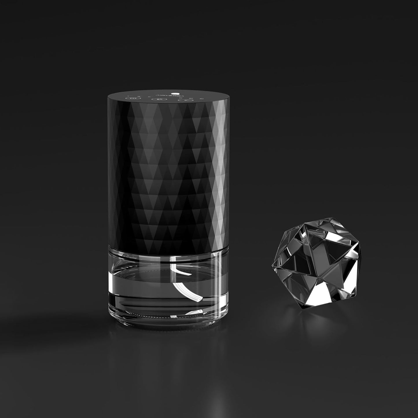 Airversa Waterless Diffuser Essential Oil 100mL Capacity Scent Air Machine for Home Aromatherapy Premium Metal Nebulizer Battery Operated 3 Mist Settings Timers Color Light AN5(Space Grey)