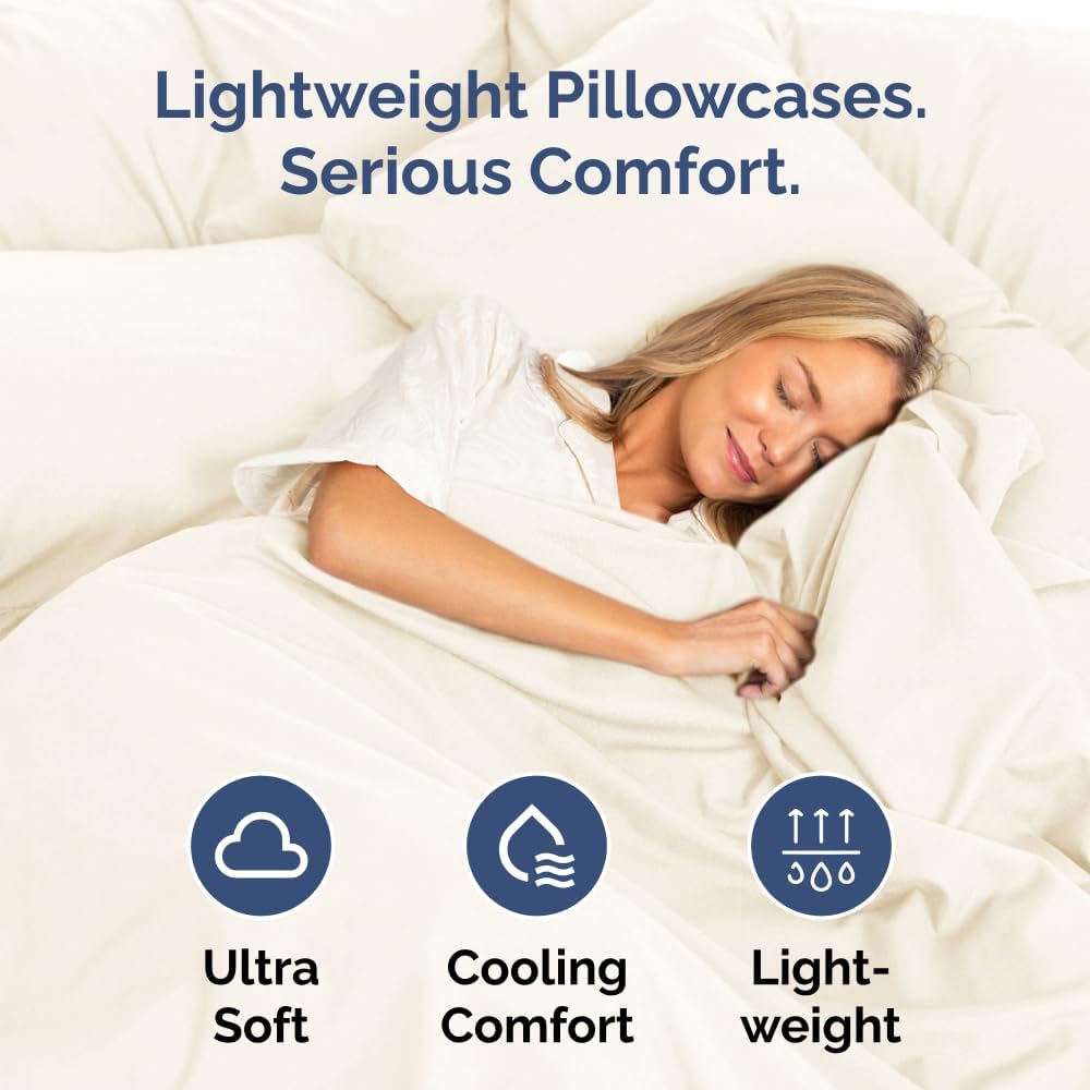 King Pillow Cases Set of 10 - Ultra Soft Hotel Quality Pillowcase Covers - Comfy. Cozy & Wrinkle Free - Shrink, Stain and Fade Resistant - Machine Washable Pillow Protectors - 10 Piece Set - Off White