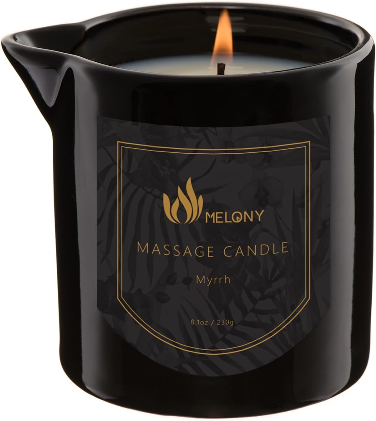 MELONY Massage Oil Candle for Pure Relaxation- 8.1 oz- Moisturizing Essential Oil Body Massage Candle for Home Spa- Amazing Gift for Women & Men (Myrrh)