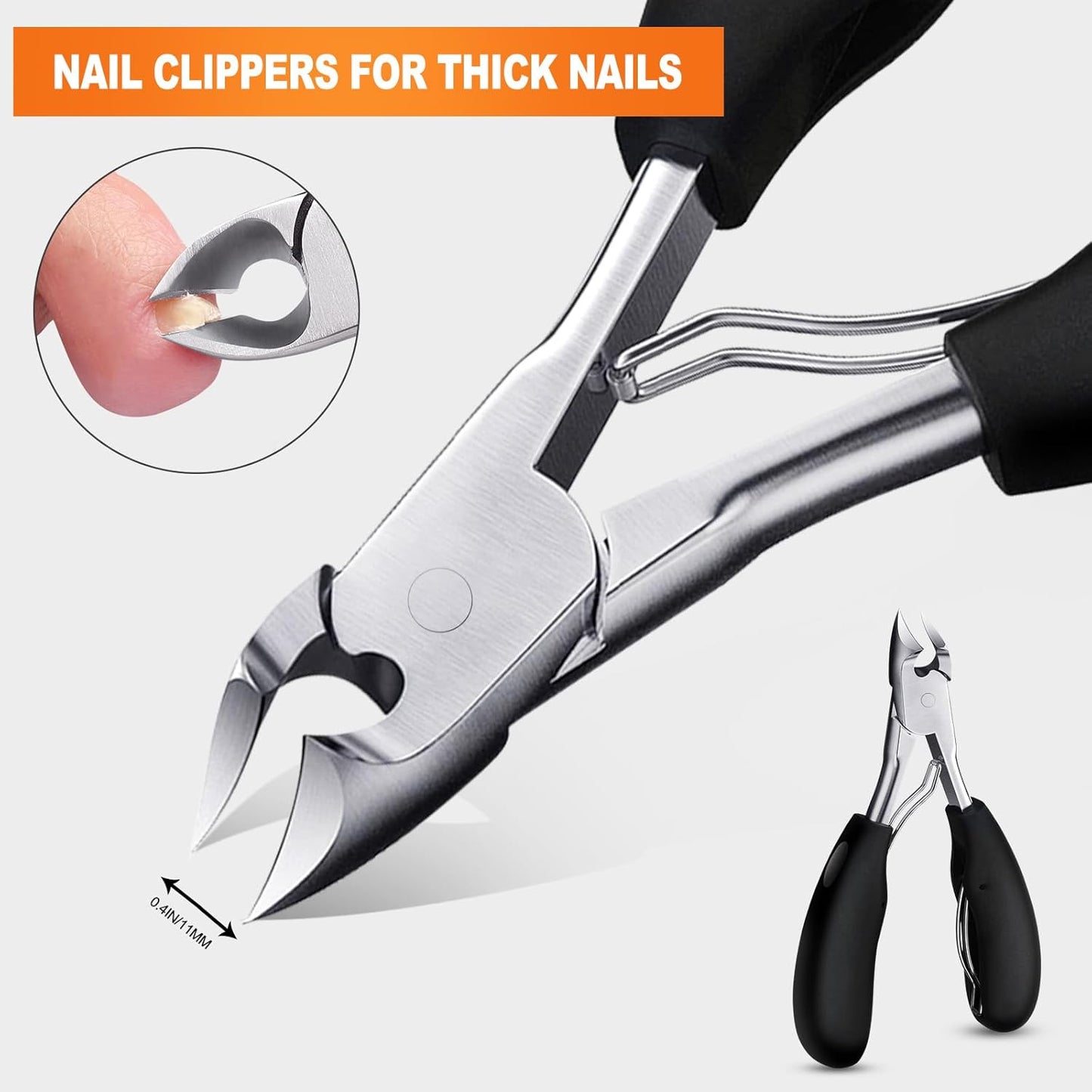 Toenail Clippers for Seniors Thick Toenails, Heavy Duty Toenail Nipper, Professional Nail Clippers, Ergonomic Non-Slip Long Handle, Toenail Clippers for Men Women Elderly