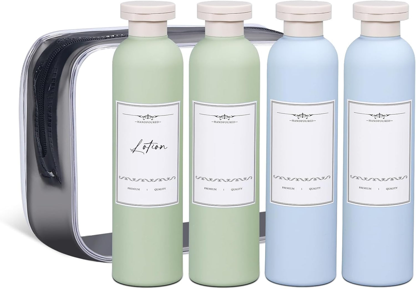 ASEVAT 8.8 oz Leak Proof Travel Bottle with Flip Cap, Shampoo and Conditioner Bottle Set, Refillable Containers for Lotion, Cream Shampoo(4Pcs)