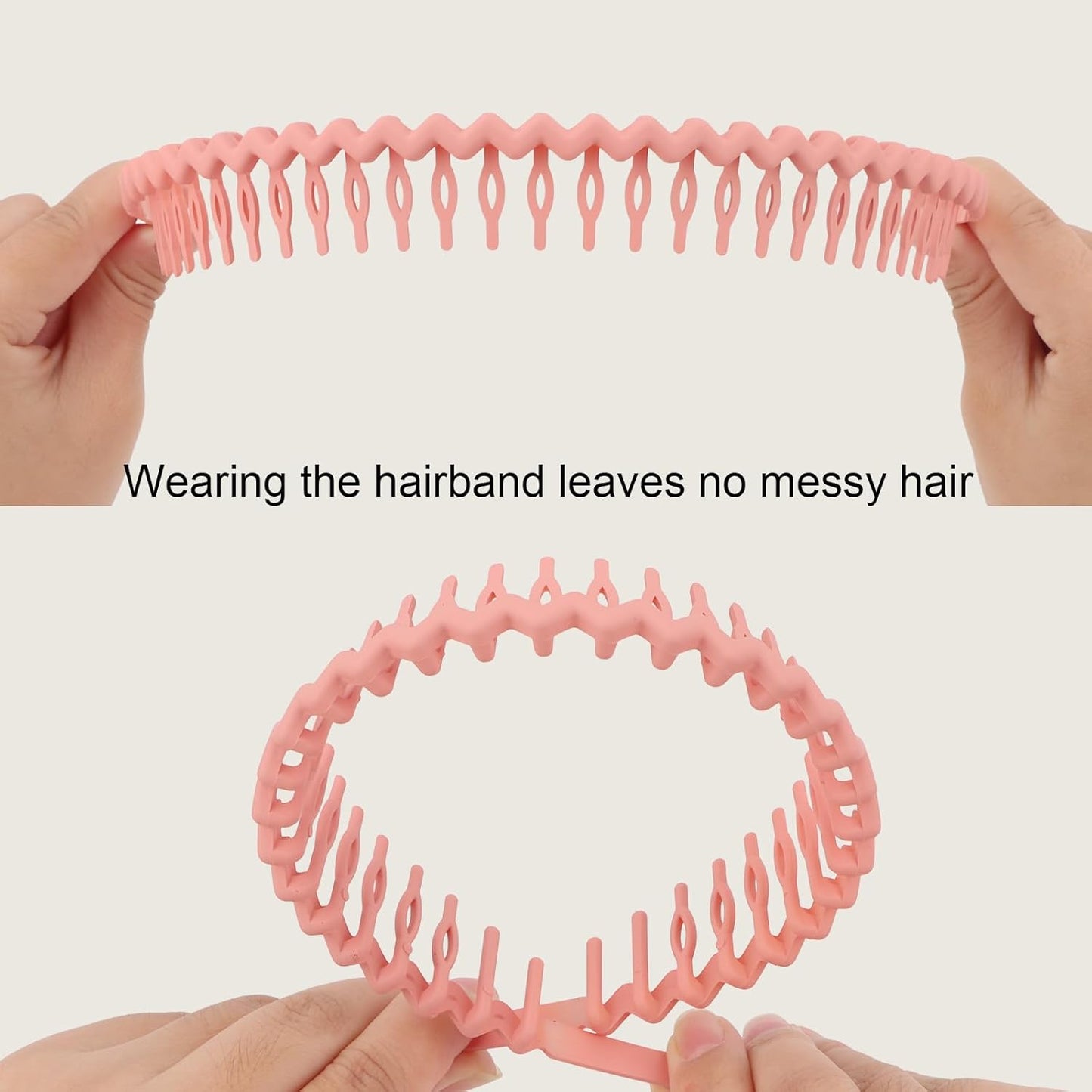 CAVETEE 8 Pack Fashionable Hair Headbands, Stylish Zig zag & Classic Designs Sunglasses No Pressure Headbands for Women and Girls, Comfortable Non-Slip Hair Accessories (Pink Series, One Size)