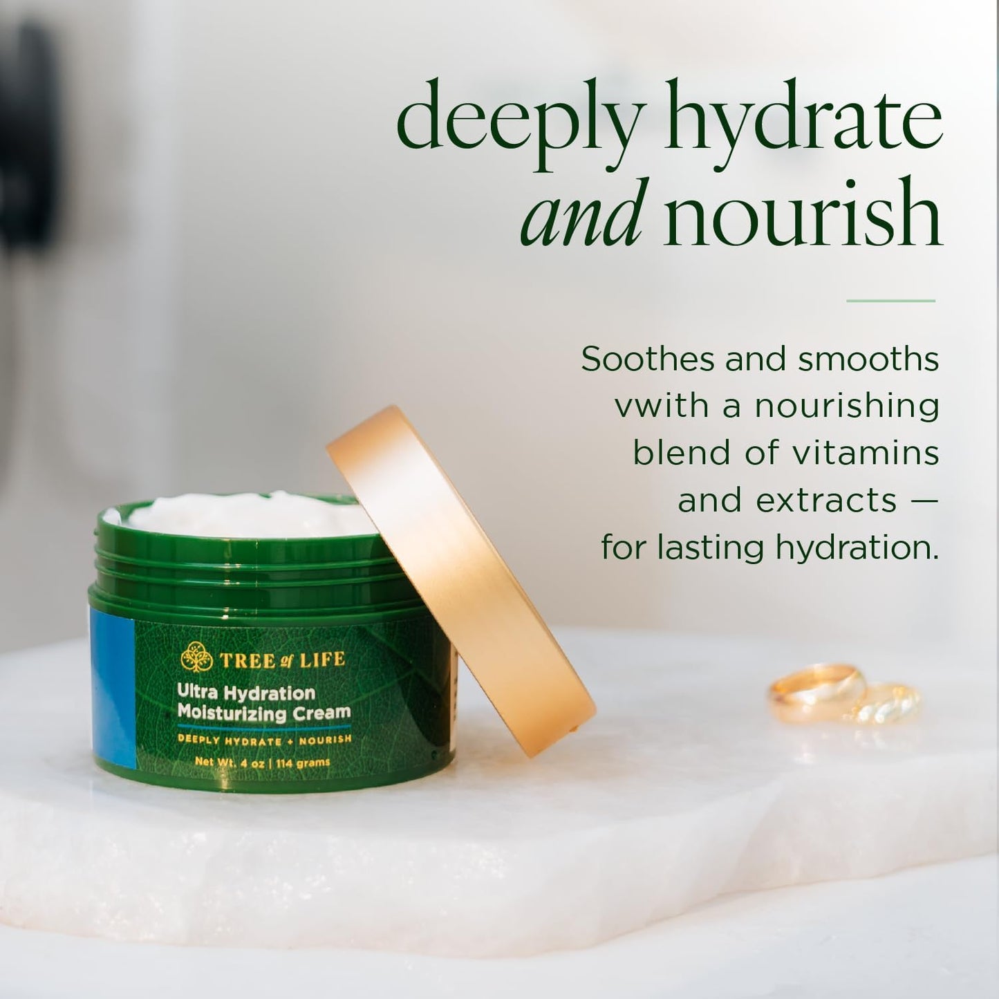 Tree of Life Beauty Moisturizer, Hydrating, Anti-Aging, Reduces Dark Spots & Fine Lines, Brightens, Firmer and Smoother Skin Non Greasy - Ultra Hydration Face Cream 4 Fl Oz