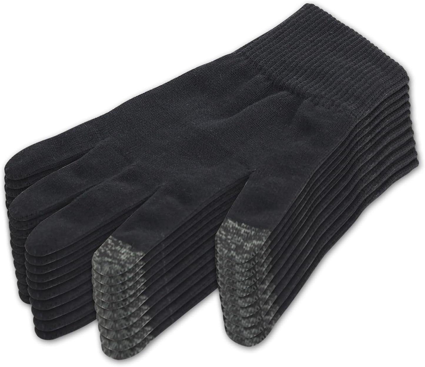 Donfri 10 Pairs Cotton Moisturizing Gloves Men Touchscreen Fingers for Eczema Dry Hands Hand Care Overnight Moisturizing (Large-Black)