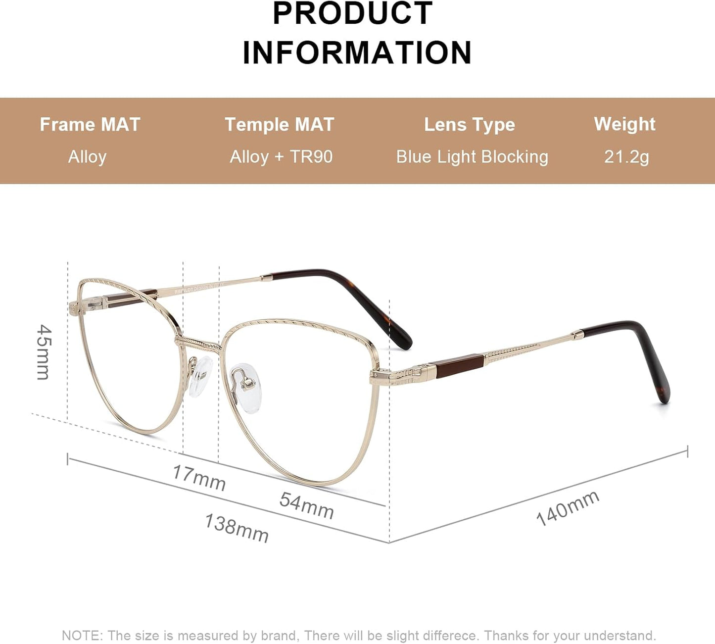 RB. Pilot Retro Cateye Reading Glasses for Women Blue Light Blocking Computer Glasses Spring Hinge Readers