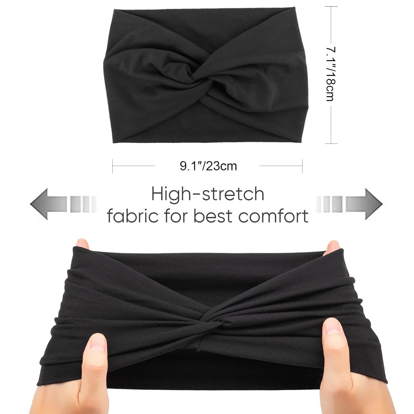 DRESHOW 8 Pcs Women's African Wide Headbands Turban Vintage Wrap Sport Workout Hair Accessories