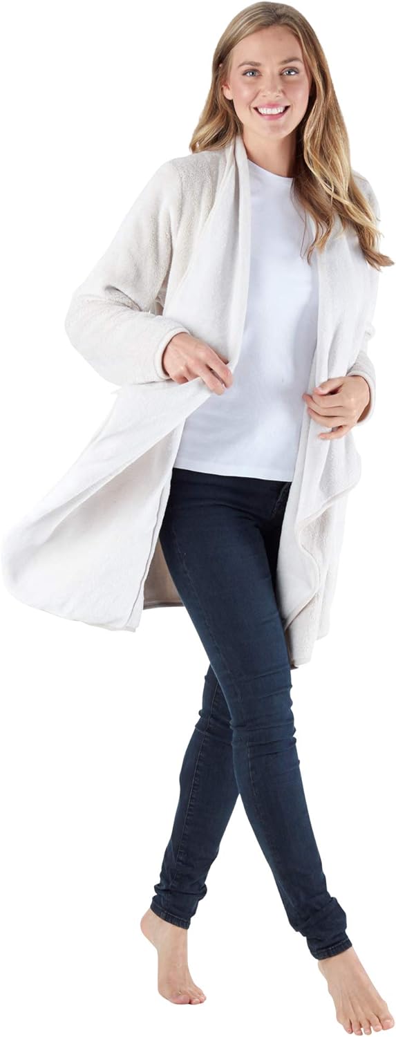 Sleepyheads Women's Fleece Long Sleeve Robe Sherpa-Lined Hooded Bathrobe…