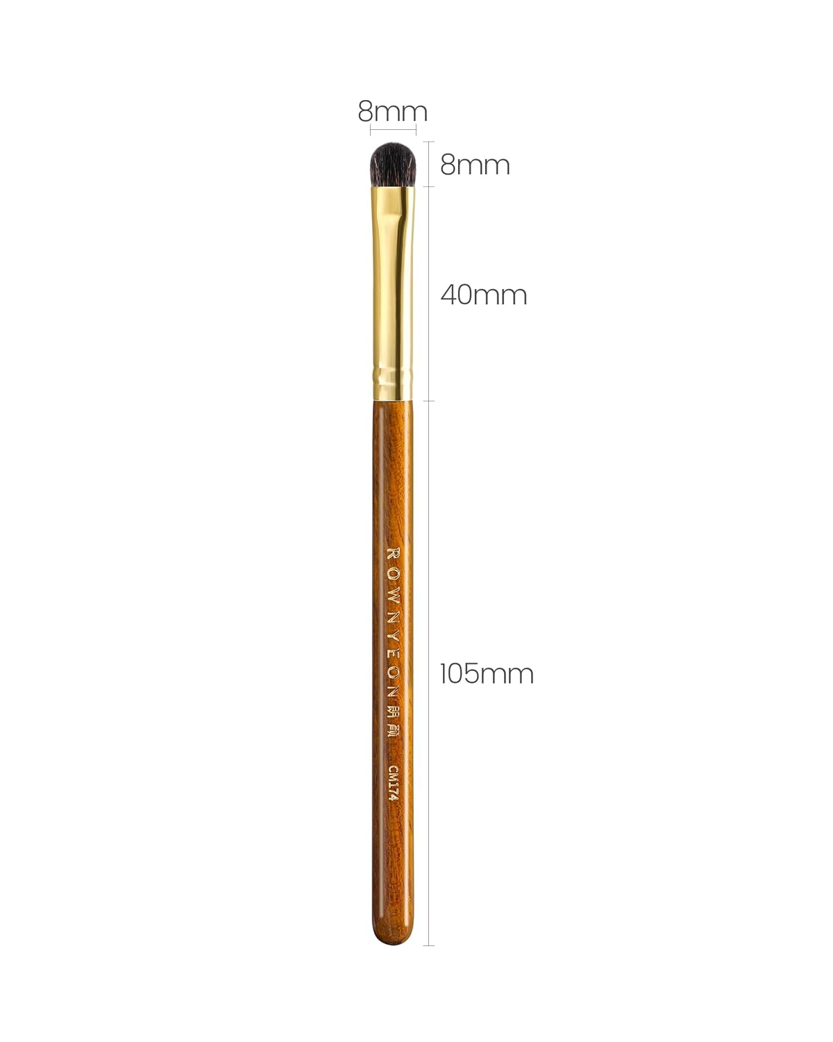 Desert Oak Series Blend-Sculpt Eyeshadow Brush - Contoured Crescent Head for Crease Work, Hypoallergenic Squirrel & Goat Hair Blend, Bubinga Bubinga Handle (CM 174)