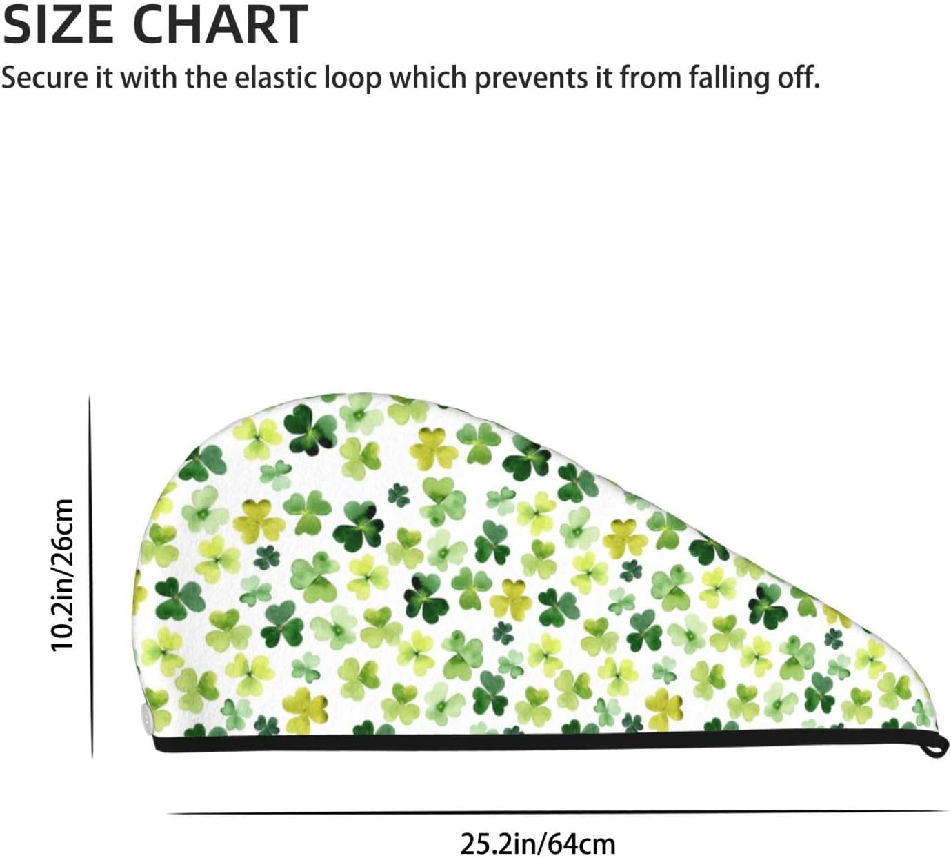 St. Patrick's Day Hair Towel Wrap Microfiber Fast Drying Hair Turban with Buttons for Women Drying Curly, Long & Thick Hair