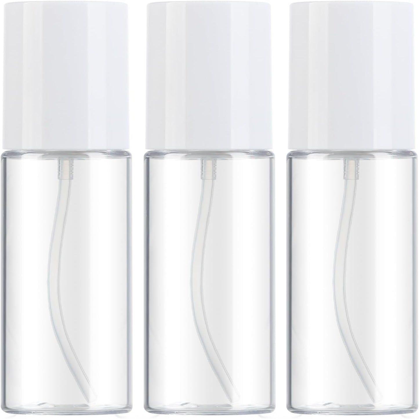 Boenoea Small Pump Bottle 3.4oz/100ml Travel Cosmetic Cream Pump Bottles Empty Pump Dispenser for Shampoo Lotion and Cream 3 Pack Clear