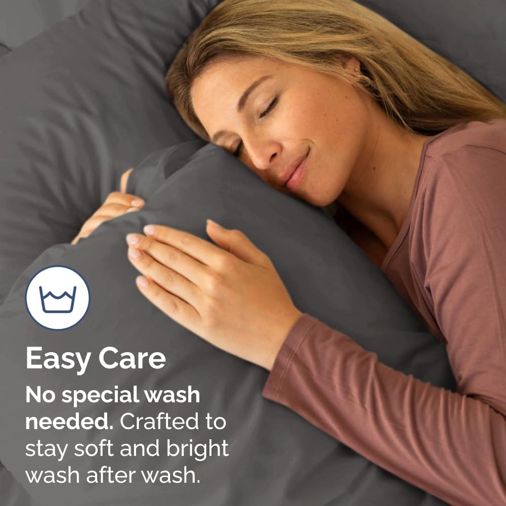 Queen Pillow Cases Set of 2 - Ultra Soft Hotel Quality Pillowcase Covers - Comfy, Cozy & Wrinkle Free - Shrinkage, Stain & Fade Resistant - Machine Washable Pillow Protectors - 2 Piece Set - Charcoal